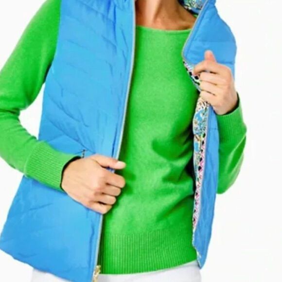 Lilly Pulitzer Reversible Puffer Vest XS queen - Picture 2 of 2